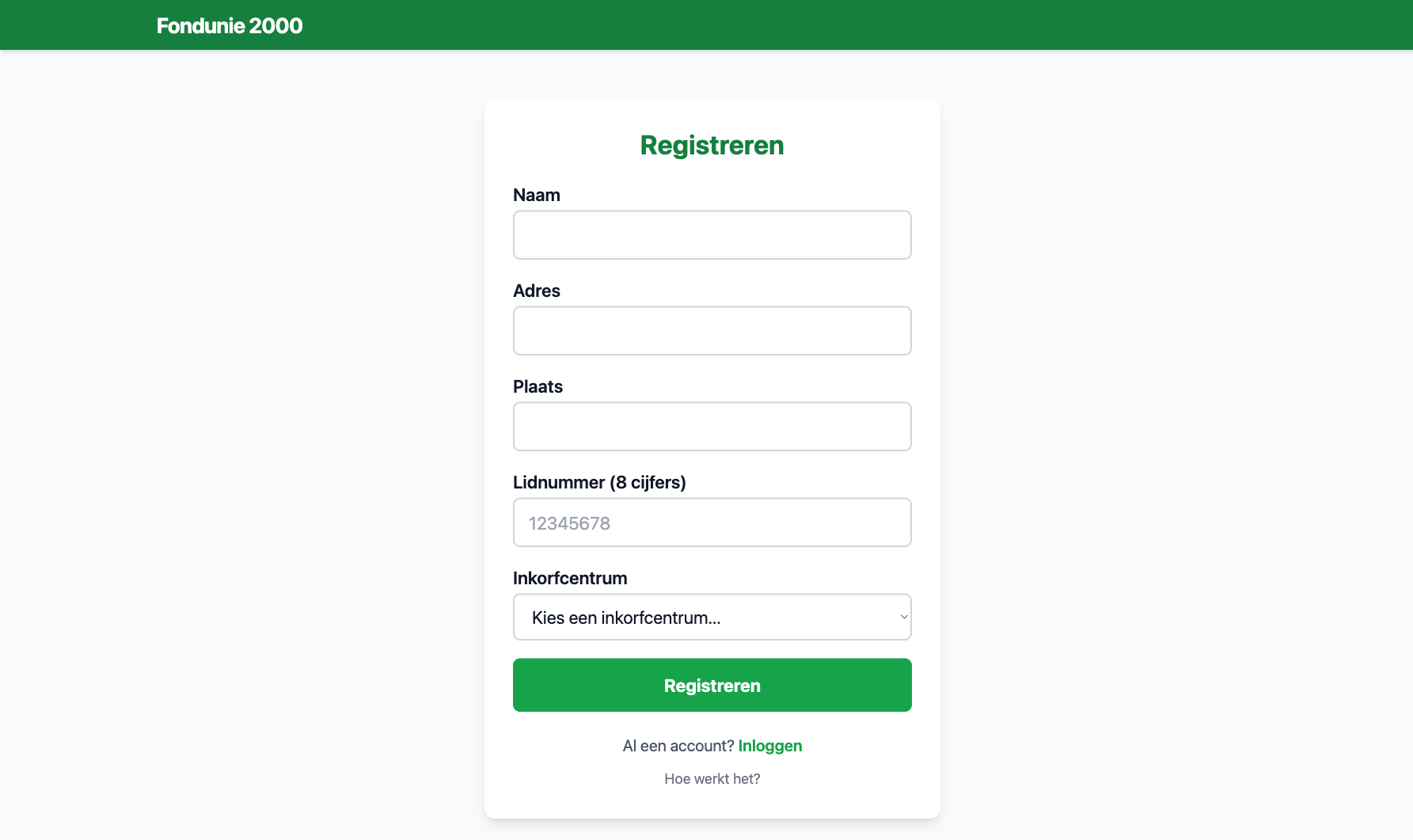 Registratiepagina